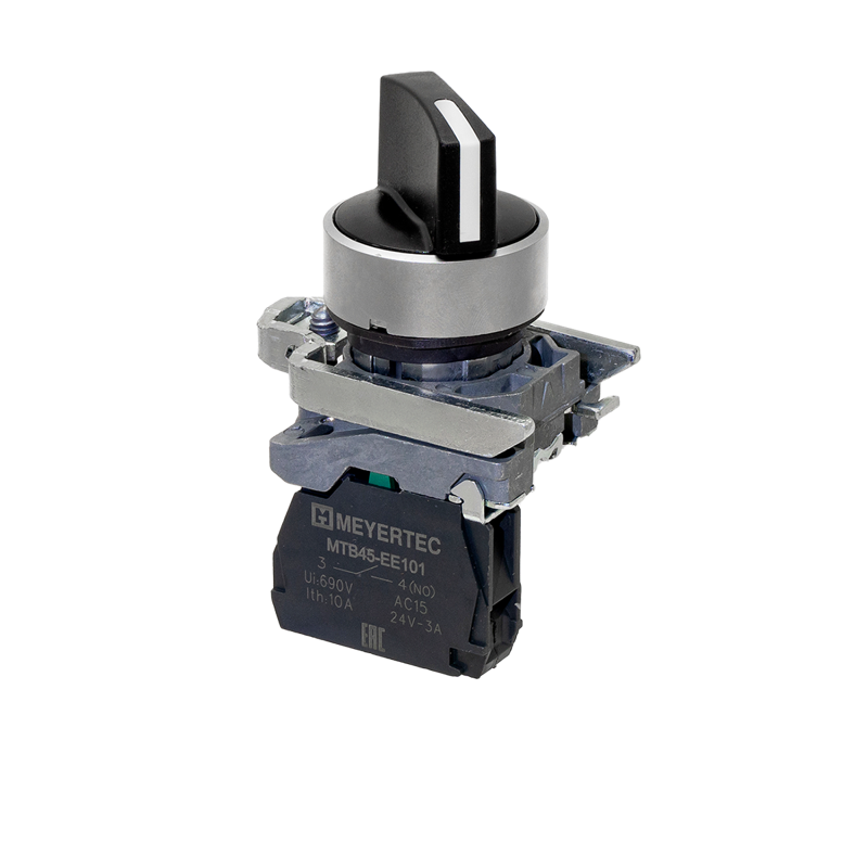 переключатель на 2 положения с фиксацией короткая ручка 1no ip65 металл mtb4-bd21 овен 137143 от BTSprom.by