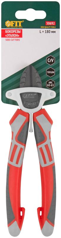  Бокорезы "Эталон" CrV сталь ребра жесткости на губках тефлоновое покрытие 3К прорезин. ручки 180мм FIT 50692 фото в каталоге от BTSprom.by