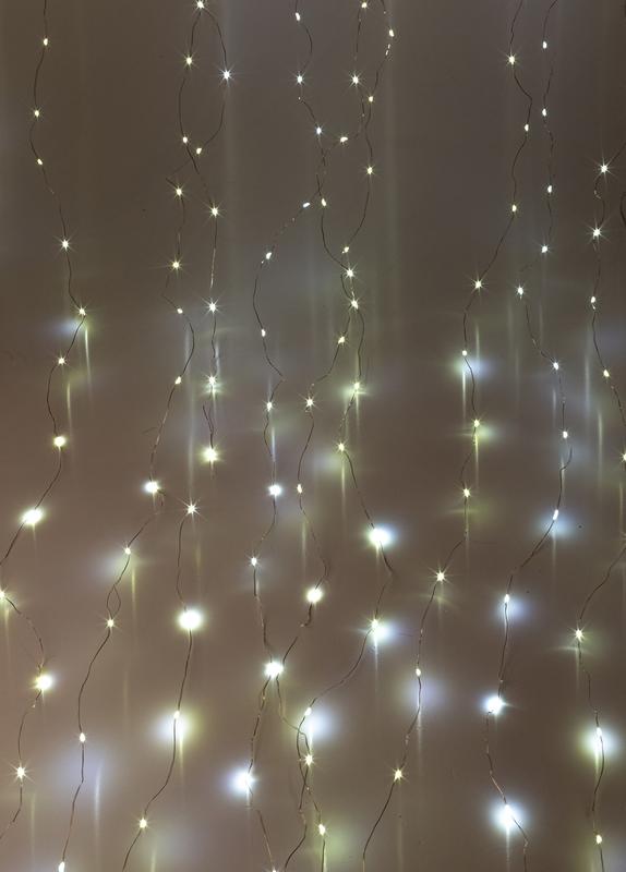 гирлянда светодиодная "дождь" 3х2м 240led бел. 220в 8 режимов 1.5мм провод прозр. космос koc_cur-v107 от BTSprom.by