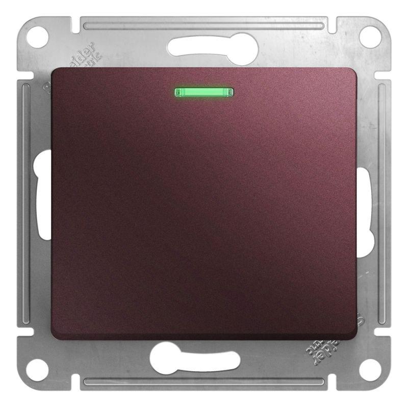 переключатель проходной 1-кл. сп glossa 10а ip20 (сх. 6а) 10ax с подсветкой механизм баклажан. se gsl001163 от BTSprom.by