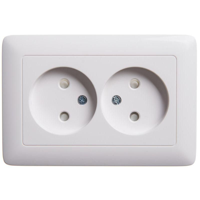 розетка 2-м сп хит 16а ip20 без заземл. защ. шторки бел. se rs16-230-b от BTSprom.by