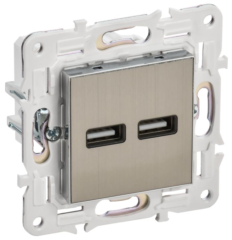 розетка usb a+a 3.1а skandy sk-r15n никель iek sk-u21-d31-k50 от BTSprom.by