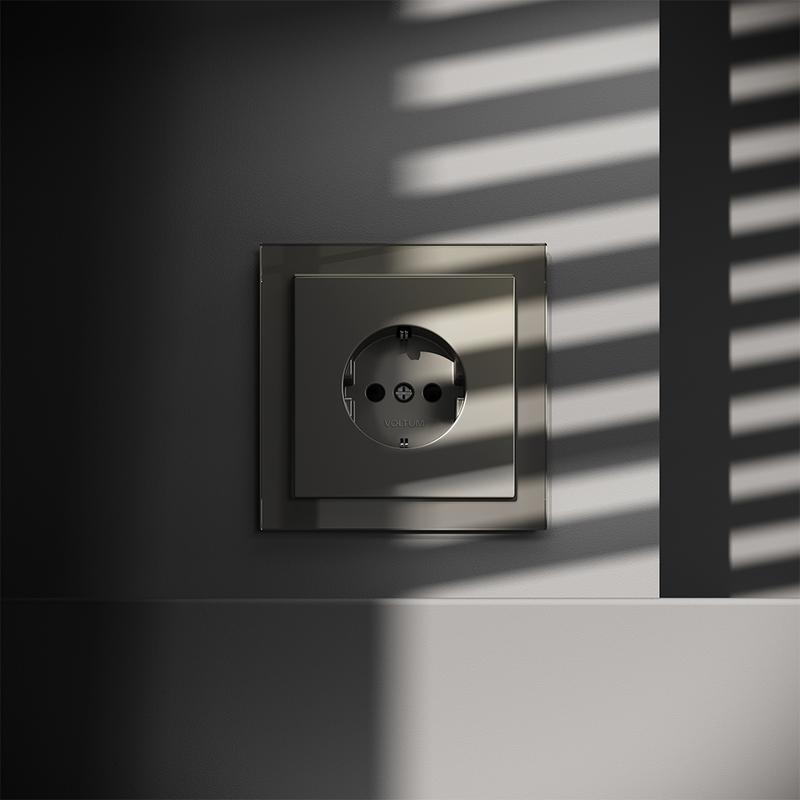  Розетка 1-м СП S70 16А с заземл. защ. шторки механизм шелк Voltum VLS040204 фото в каталоге от BTSprom.by