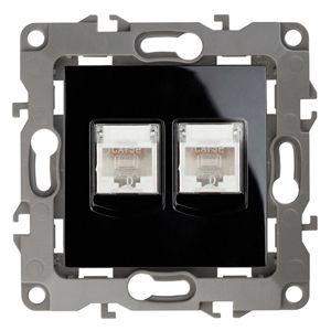 розетка компьютерная 2-м эра12 rj45 12-3108-06 черн. эра б0014734 от BTSprom.by