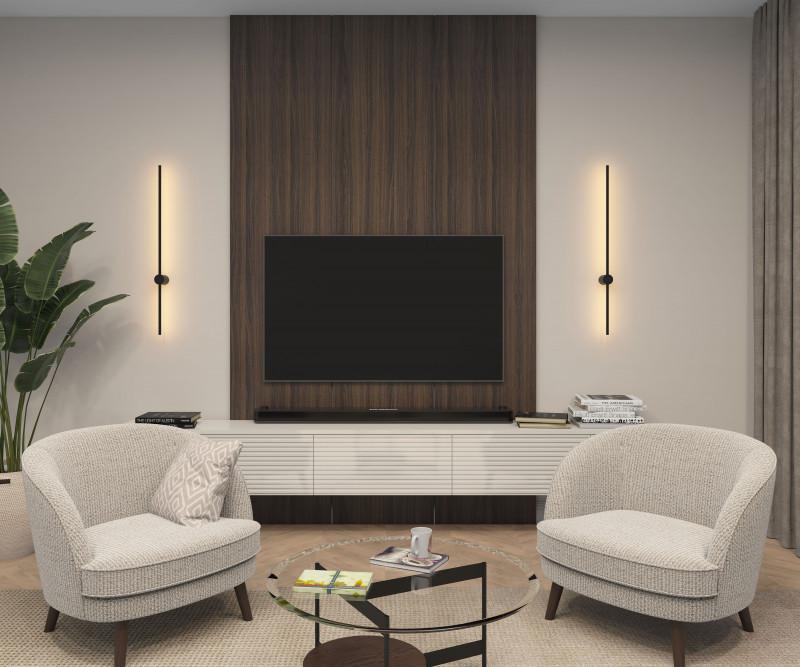  Бра 12Вт 3000К IP20 1000мм алюм. черн. DENKIRS 679473 фото в каталоге от BTSprom.by