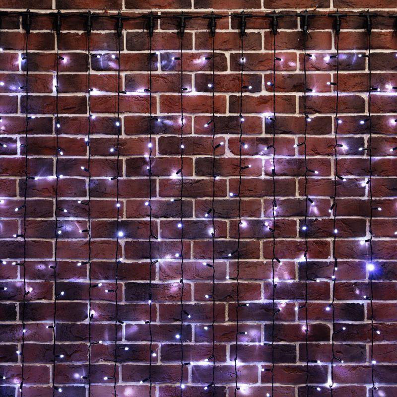 гирлянда светодиодная "светодиодный дождь" 2х6м 768led бел. 90вт 230в ip65 постоян. свечение провод черн. (нужен шнур питания 303-500) neon-night 235-165 от BTSprom.by
