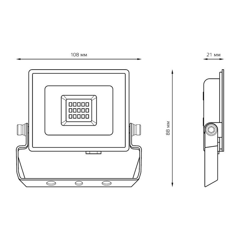  Прожектор светодиодный Elementary 20Вт IP65 6500К 1700лм PROMO G3 черн. GAUSS 613100320P фото в каталоге от BTSprom.by