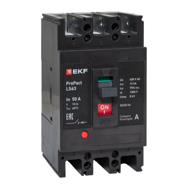 выключатель автоматический 3п 50а 15ка ls63 propact ekf mccb-63-15-3-50-ls от BTSprom.by