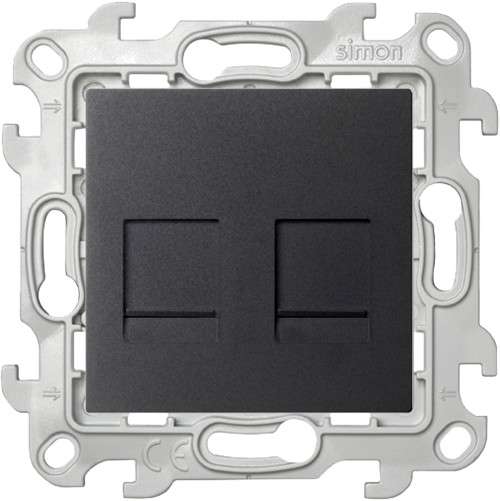 розетка компьютерная 2-м сп simon 24 rj45 кат.5e utp ip20 механизм графит simon 2450593-038 от BTSprom.by