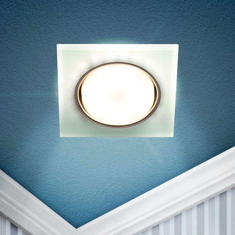 светильник точечный dk ld50 fr gx53 встраив. со светодиод. подсветкой бел. матов. эра б0057470 от BTSprom.by