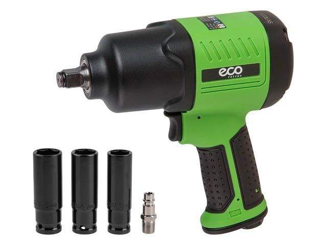 пневмогайковерт 1/2" eco aiw-980s (950/1200 нм (закр./откр.), 3 ступени крут.мом., twin hammer, 7500 об/мин, композитн. корпус) от BTSprom.by