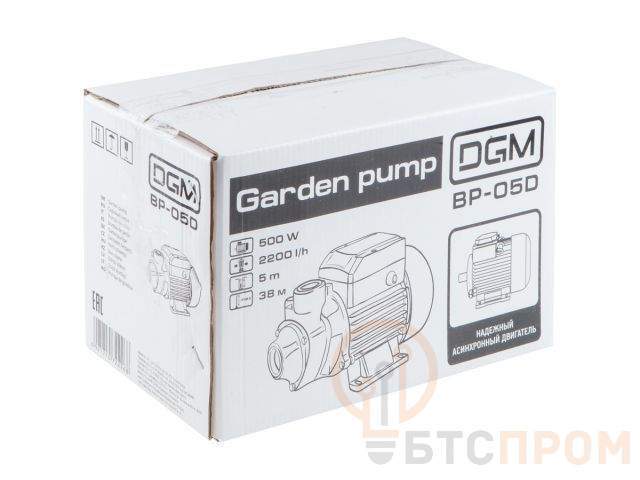  Насос садовый DGM BP-05D, 500 Вт, 2200 л/ч (500 Вт, 2200 л/ч, до 38 м) фото в каталоге от BTSprom.by