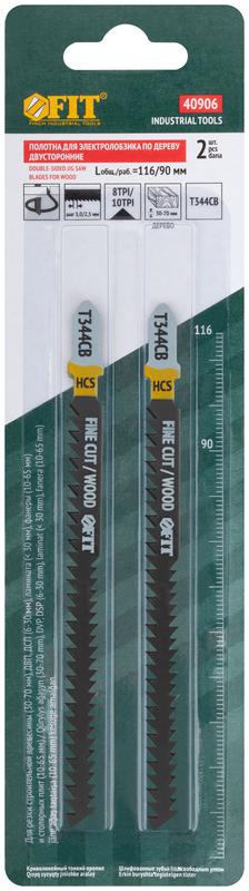  Полотно по дереву двусторонние HCS шлифованные под свободным углом зубья 116/90мм (T344CB) (уп.2шт) FIT 40906 фото в каталоге от BTSprom.by