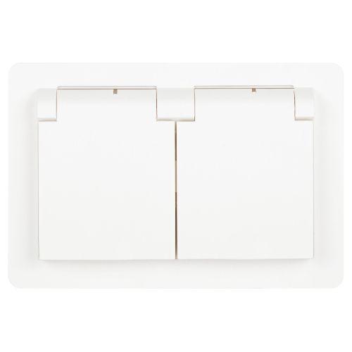 розетка 2-м сп style 7-210-01 16а ip44 250в 2х2p+e schuko защ. шторки с крышкой бел. intro б0062873 от BTSprom.by