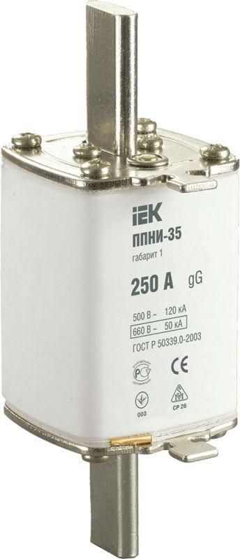 вставка плавкая ппни-35 250а габарит 1 iek dpp30-250 от BTSprom.by