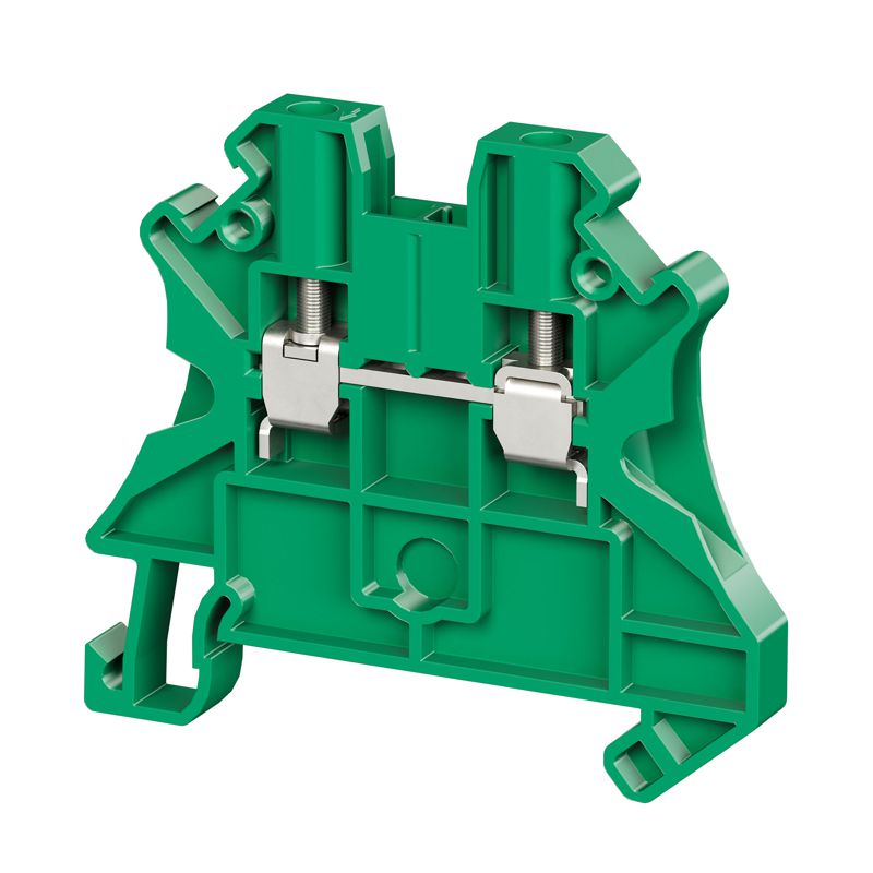 клемма проходная винтовой зажим 2 точки подключения 4кв.мм зел. dkc tur-4r-gn от BTSprom.by