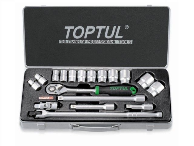 набор головок 1/2" 10-32мм 18предм. 6гр. метал.кейс toptul gcad1802 от BTSprom.by