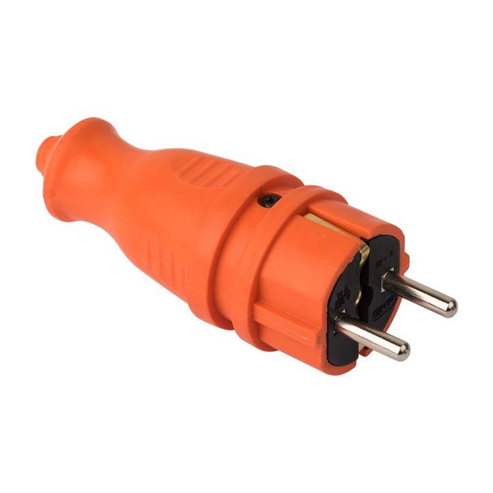 вилка прямая 16а 2p+pe 230в ip44 каучук оранж. proxima ekf rps-011-16-230-44-ro от BTSprom.by