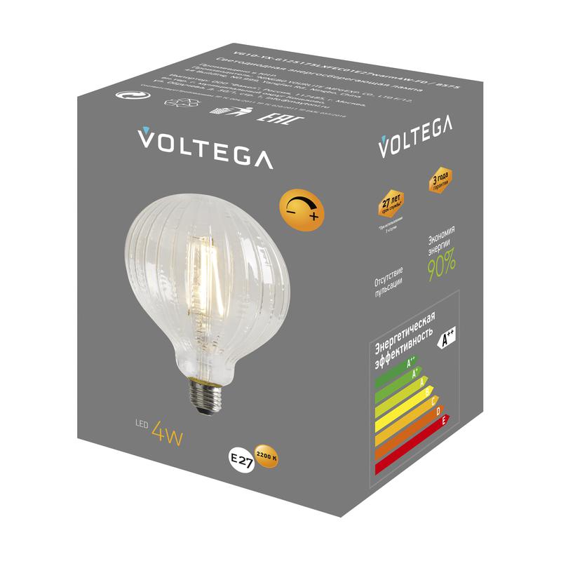 Лампа светодиодная филаментная Loft 271 YX-G125175LXFEC01 4Вт 2200К E27 DIM Voltega 8575 фото в каталоге от BTSprom.by