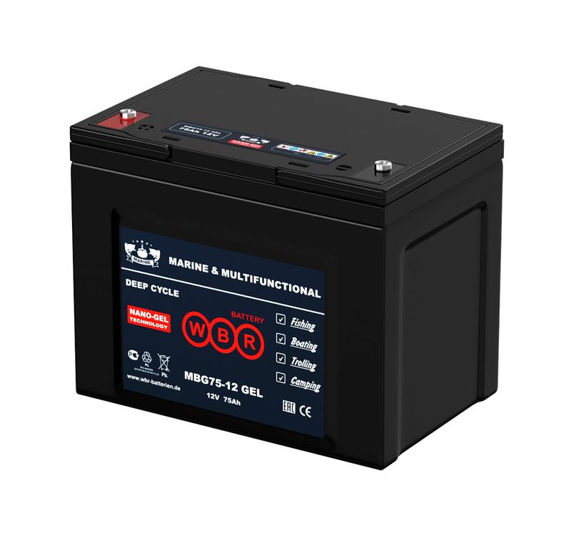 аккумулятор тяговый лодочный гелевый 12в 75а.ч wbr mbg75-12 wbr от BTSprom.by