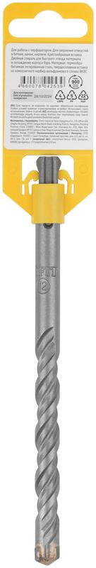  Бур по бетону SDS-PLUS профи крестообразная вставка двойная спираль 12х160мм FIT 33068 фото в каталоге от BTSprom.by