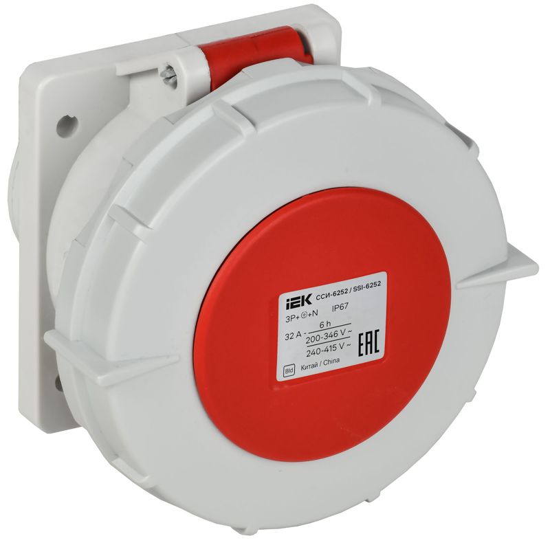 розетка встраиваемая прямая сси-6252 32а 5п 3p+pe+n 6ч 380в ip67 iek psr62-032-5-0-67 от BTSprom.by