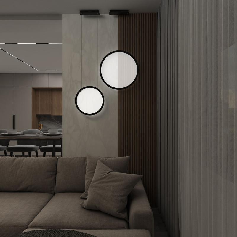  Светильник Veil подвесной вертикальный со светодиодом H1700 d600 220В 48Вт 3000-6000K IP20 черн. алюм. DENKIRS DK6606-BK фото в каталоге от BTSprom.by