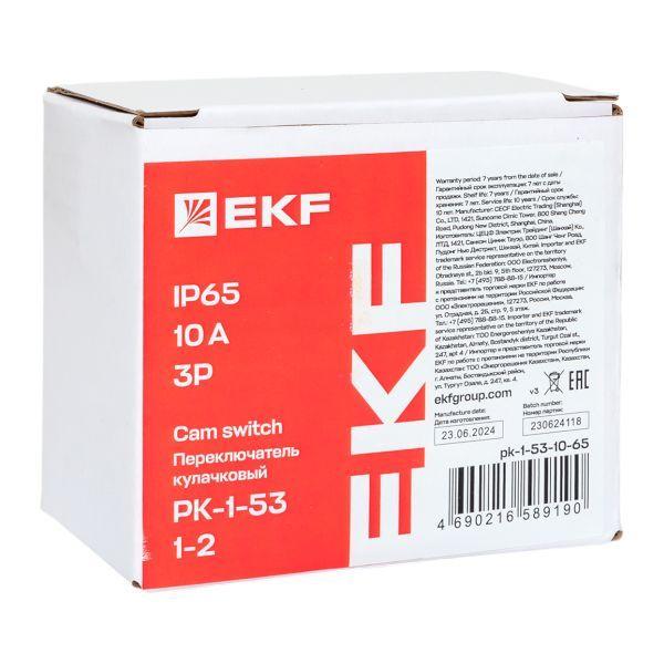  Переключатель кулачковый ПК-1-53 3п 10А "1-2" IP65 EKF pk-1-53-10-65 фото в каталоге от BTSprom.by