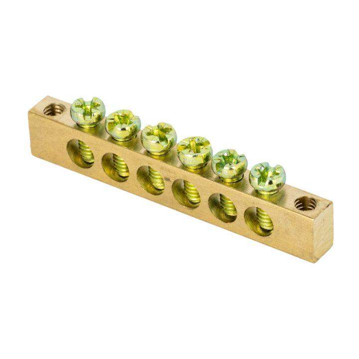 шина pen "ноль-земля" 6х9 6 отвер. латунь крепеж по краям proxima ekf sn0-63-06-k от BTSprom.by