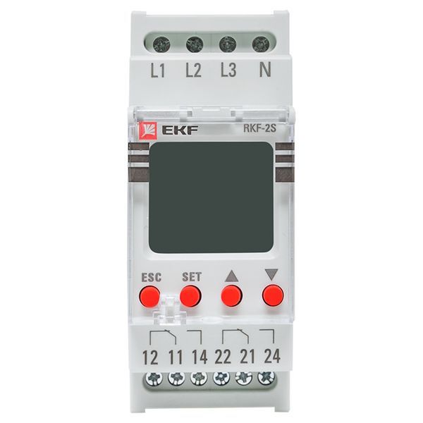  Реле контроля фаз с LCD дисплеем RKF-2S (с нейтралью) EKF rkf-2s фото в каталоге от BTSprom.by