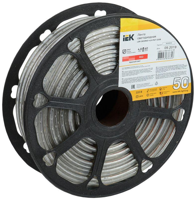 лента светодиодная led lsr-2835r60-4.8-ip67-220в (уп.50м) iek lsr3-6-060-67-0-50 от BTSprom.by