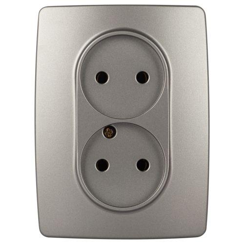 розетка 2-м эра12 12-2107-16 16а 250в 2х2p титан эра б0065644 от BTSprom.by