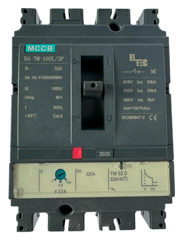 выключатель автоматический mccb ba-tm-160l/3p 32а (термомагнитый тм icu:50ka) eltec 1200032 от BTSprom.by
