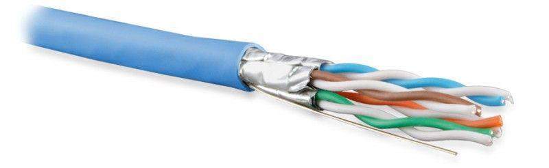 кабель витая пара u/ftp кат.6a (10gbe) 4 пары 23 awg ож solid каждая пара в экране без общего экрана pvc uftp4-c6a-s23-in-pvc-bl-500 син. (уп.500м) hyperline 445115 от BTSprom.by