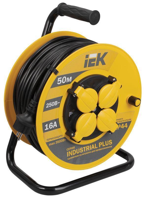 удлинитель на катушке 4х50м с заземл. 16а ip44 industrial plus ук50 3х1.5 термозащита iek wkp15-16-04-50-44 от BTSprom.by