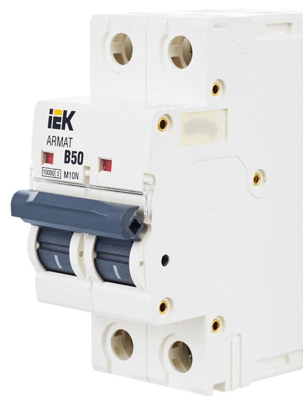  Выключатель автоматический модульный 2п B 50А M10N ARMAT IEK AR-M10N-2-B050 фото в каталоге от BTSprom.by