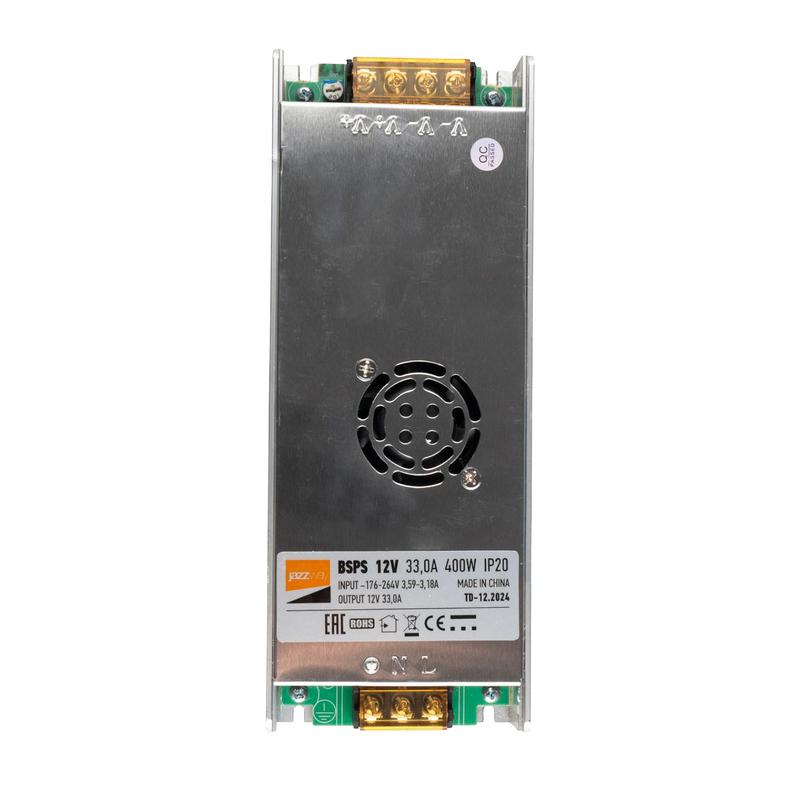 блок питания для светодиодной ленты 400вт 33а 12в ip20 bsps метал. jazzway 1001399a от BTSprom.by
