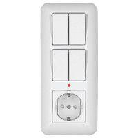  Блок СП Blanca / Прима (розетка с заземл. + 2-кл. + 2-кл. выкл.) (опт. упак.) бел. SE BK2VR-008B-B фото в каталоге от BTSprom.by