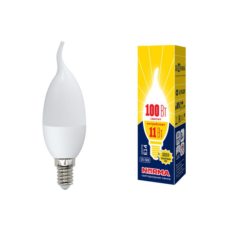 лампа светодиодная led-cw37-11w/ww/e14/fr/nr norma 11вт матовая e14 (упак. картон) volpe ul-00003817 от BTSprom.by