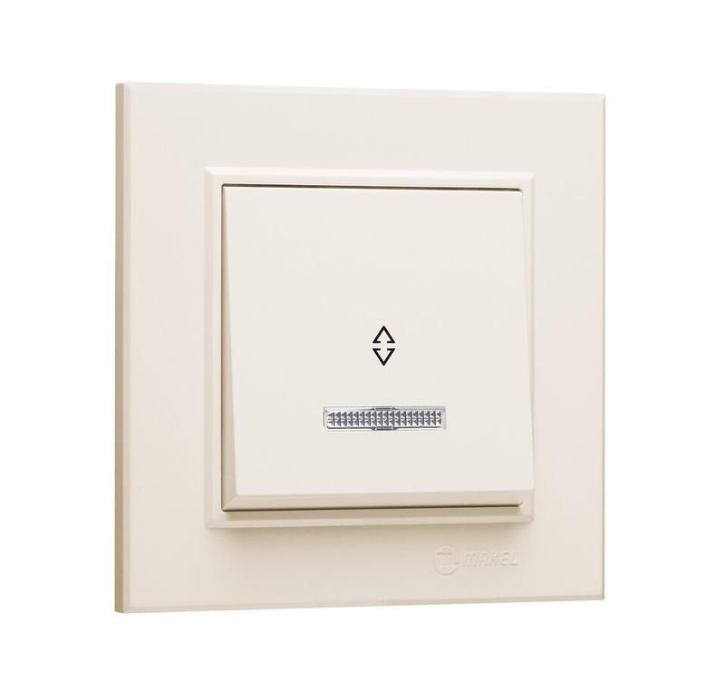 переключатель 1-кл. сп karea 10а ip20 крем. с подсветкой makel 56010025 от BTSprom.by