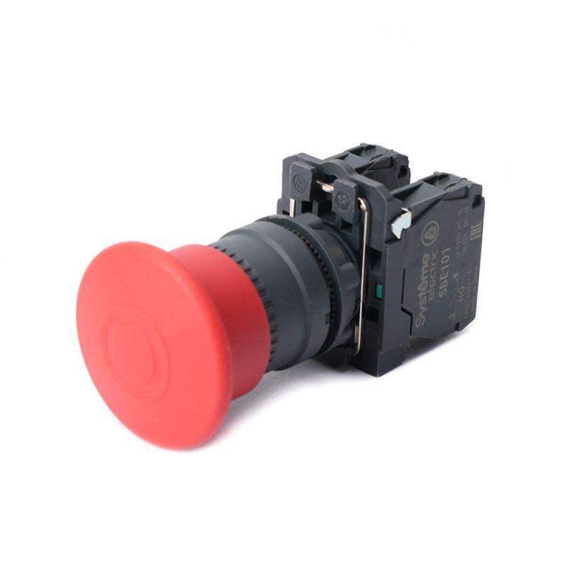 кнопка аварийного останова sb5 в сборе 22мм 40мм тяни-толкай пластик 1но+1нз se sb5at845 от BTSprom.by