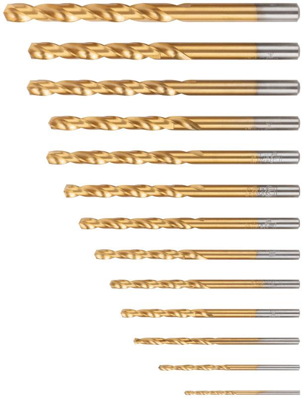  Набор сверл по металлу HSS шлифованные титановое покрытие угол заточки 135град. пласт. кейс 13шт (1.5-2.0-2.5-3-3.2-3.5-4-4.5-4.8-5-5.5-6-6.5мм) MOS 35734М фото в каталоге от BTSprom.by