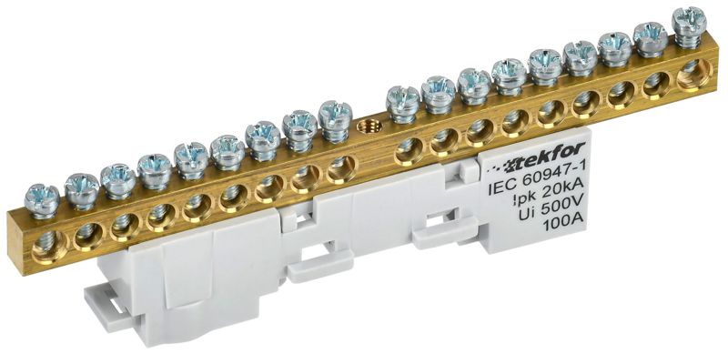 шина l "фаза" неизол. на универс. держ. 6х9-18-ср tekfor iek tf-nn10-18-dl-k03 от BTSprom.by