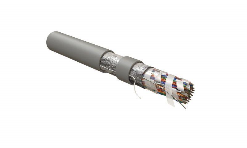 кабель витая пара f/utp кат.3 50 пар 24 awg ож solid экран-фольга lszh нгс-hf -20град.c-+60град.c futp50-c3-s24-in-lszh-gy ftp50-c3-solid-indoor-lszh сер. hyperline 45652 от BTSprom.by
