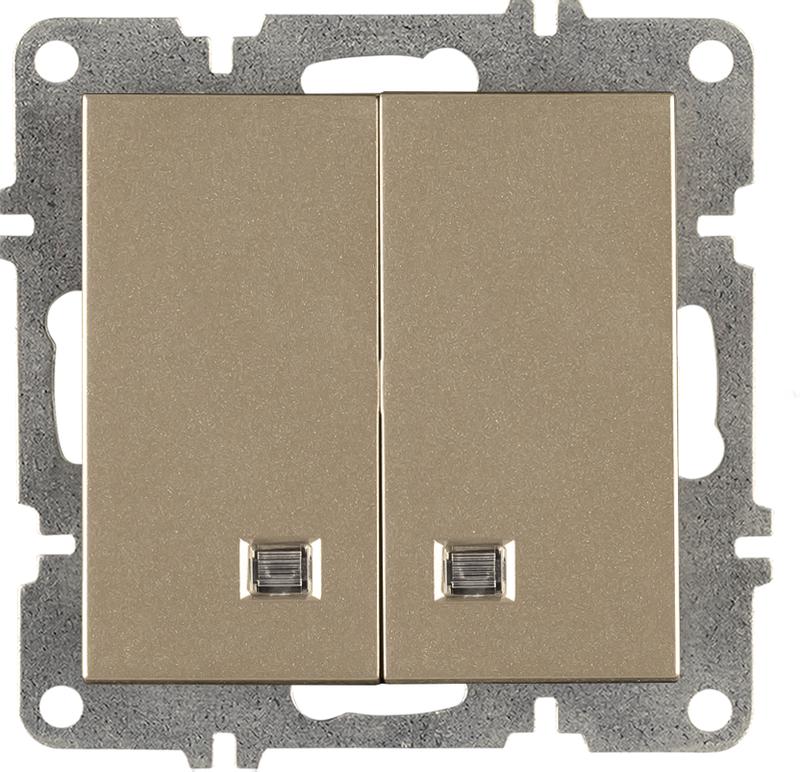 выключатель 2-кл. lavin/karen с подсветкой механизм титан arvia 50 05 2000 203 от BTSprom.by