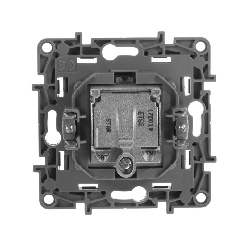  Розетка телевизионная TV/SAT СП Etika двухкабельная механизм антрацит IEK 672657 фото в каталоге от BTSprom.by