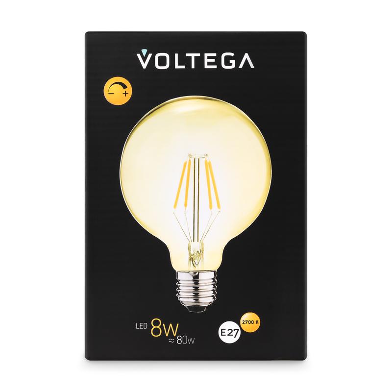 Лампа светодиодная филаментная Loft 271 G125 8Вт 2700К E27 DIM Voltega 8511 фото в каталоге от BTSprom.by