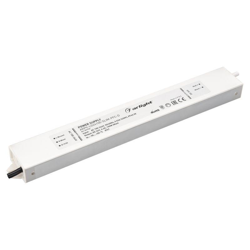 блок питания arpv-lg24100-slim-pfc-d 24в 4.2а 100вт ip67 метал. 5 лет arlight 031722 от BTSprom.by
