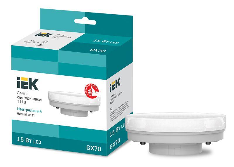 лампа светодиодная 15вт t110 таблетка 4000к нейтр. бел. gx70 230в iek lle-t110-15-230-40-gx70 от BTSprom.by