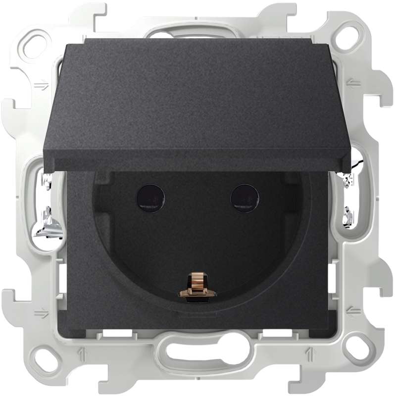 розетка 1-м сп simon 24 16а ip44 2p+e push&go механизм графит simon 2420448-038 от BTSprom.by